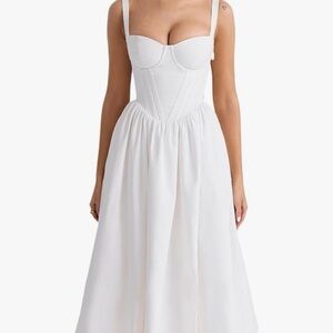 New! Women's White Summer Corsett Dress - Size Small